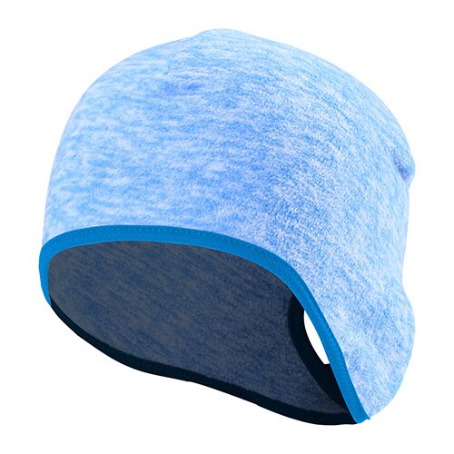 Women's Ponytail Hole Cap Winter Polar Fleece Warmer Bonnet Ear Cover Cold Weather Thermal Bicycle Sweat Hat Bun Skullies Beanie: Sky Blue
