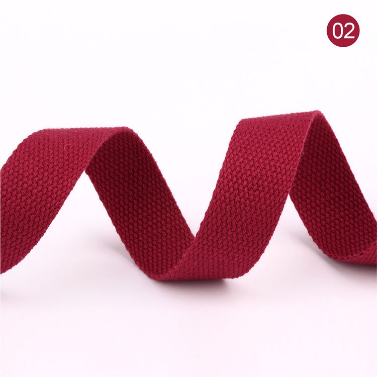 20mm 50 Yards Soft Cotton Canvas Webbing Strap for Backpack 1.2mm-1.5mm Thickness Bias Tape Bag Strap Sewing Ribbon 19 Colors: Dark red 20mm