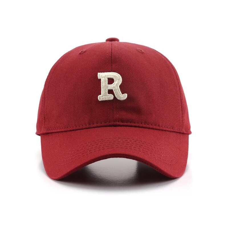 Baseball Women&#39;s Cap Men&#39;s Caps for Men Letter R Embroidery Four Seasons Male Hat Hats Apparel Accessories: Wine Red