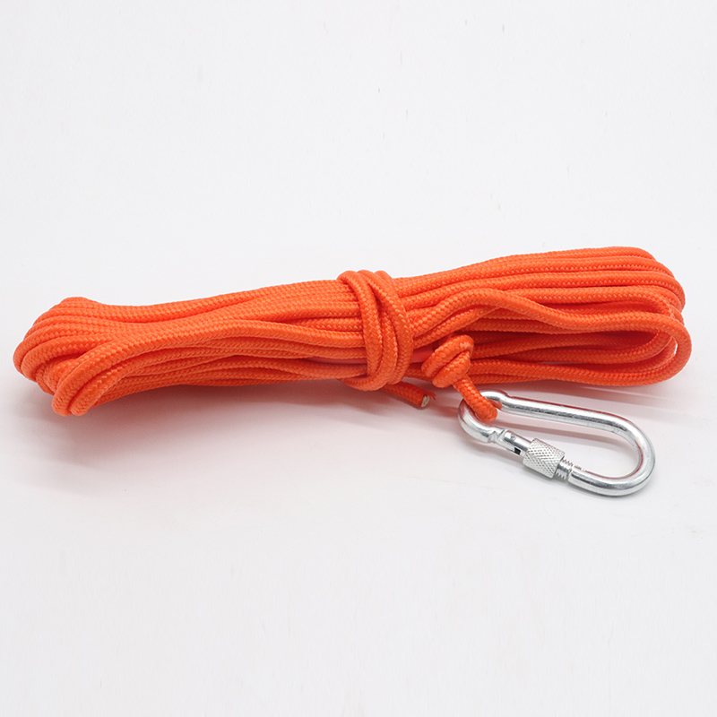 10M/20M Escape Touw Outdoor Klimmen Veiligheid Rescue Rivieren Salvage Touwen Met Karabijnhaak: Orange / 10 metres