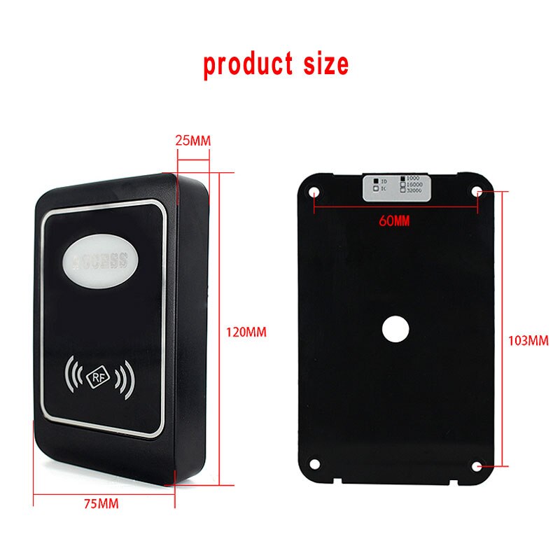 RFID standalone Access Control Outdoor Waterproof IP67 1000 users EM4100 125KHz Key Cards