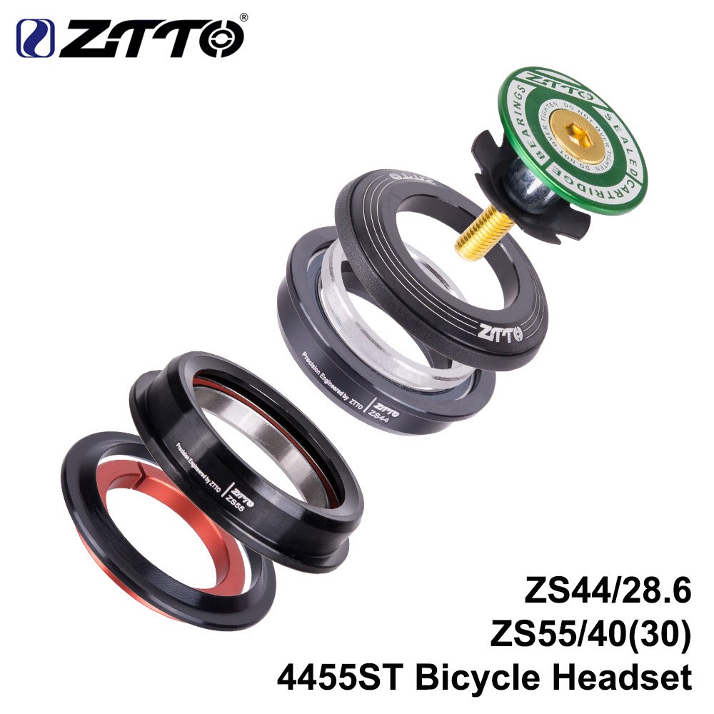 4455ST MTB Headset ZS44 ZS55 Tapered Straight Universal 1.5 inch 28.6mm Fork Zero Stack Integrated With Cups road bike: 4455ST GREEN