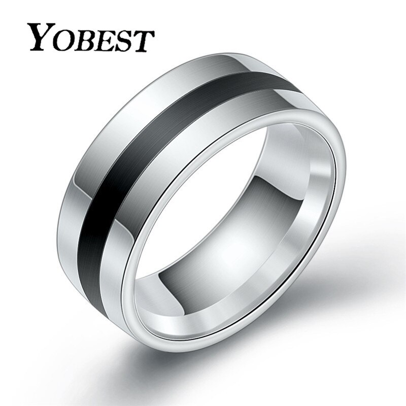 Yobest 316L Mannen Epoxy Titanium Roestvrij Ring Minnaar Paar Ringen Voor Vrouwen Mannen Vintage Cool Ringen