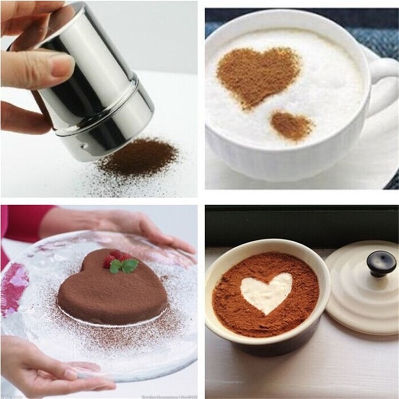 Chocolade Shaker Poedersuiker Cacao Koffie Zeef Jar Rvs