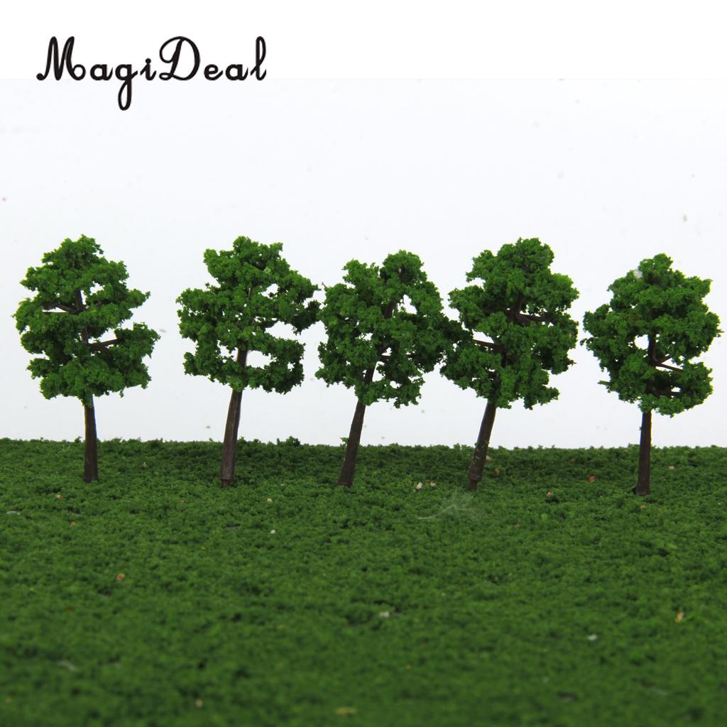 40 Pcs/Pack 1/250 Skala Kunststoff Modell Bäume Zug Track Eisenbahn Straße Hof Straße Landschaft Layout Dark Grün 5cm