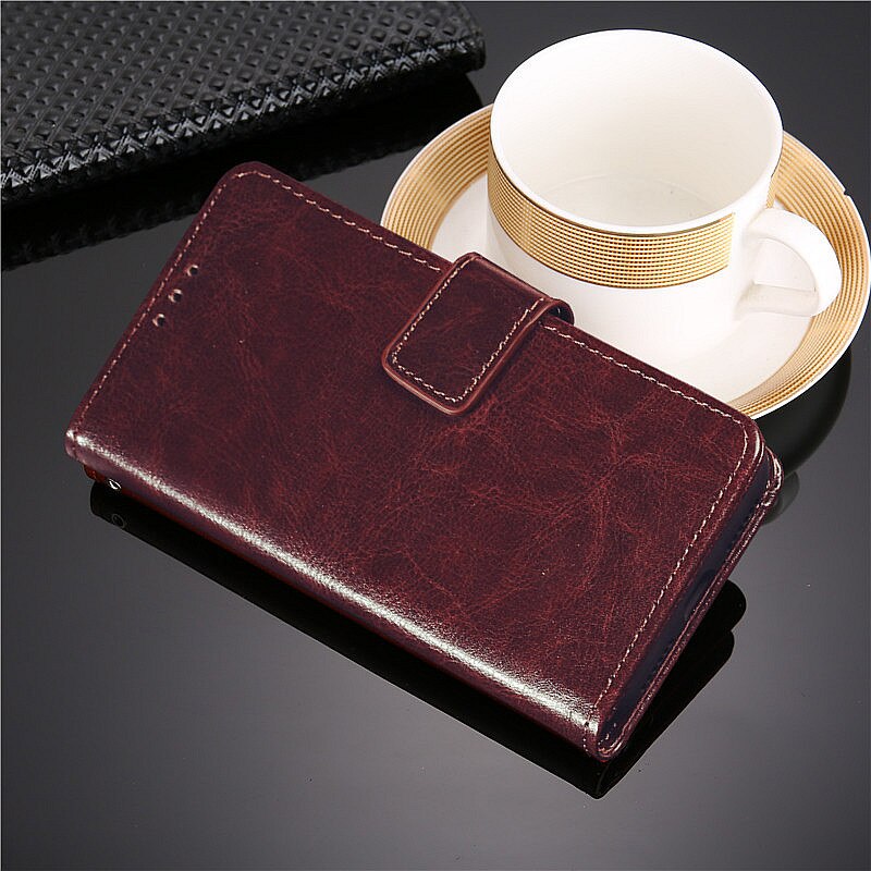 Funda para Lenovo K6 Power K33A42, Funda trasera de silicona suave para Lenovo k6 K33a48, Funda con ranura para tarjeta, Funda, Funda, cartera, bolsa de cuero: For Lenovo K6 Power / Brown