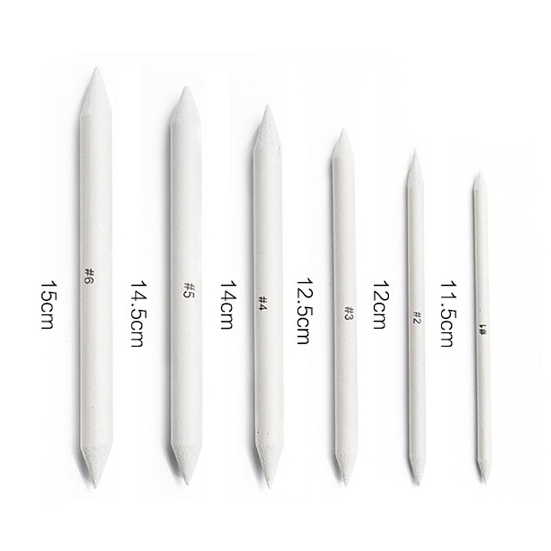 3/6pcs Mélange Tache Souche Bâton Tortillon Croquis Art Blanc Dessin Au Fusain Sketcking Outil Papier De Riz Stylo Fournitures D&#39;art: 6pcs