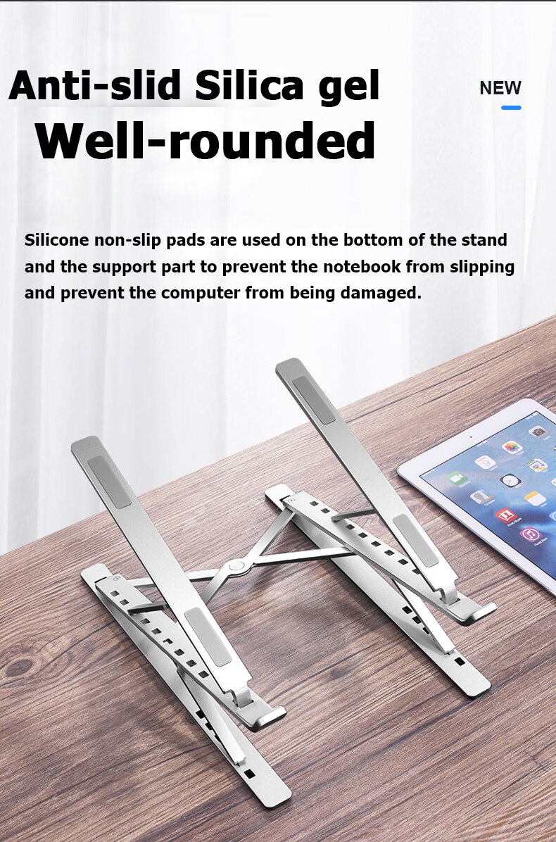 Lightweight Laptop Cooling Stand Aluminum Alloy Vertical Laptop Stand Foldable Tablet Stand Bracket Laptop Holder For MacBook