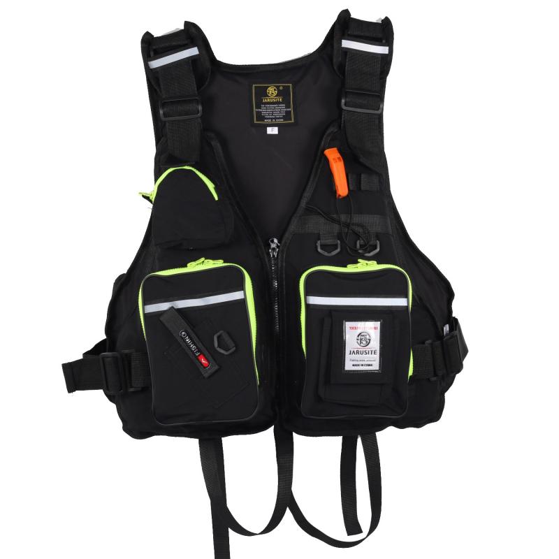 Chaleco salvavidas de pesca, flotabilidad, portátil, para natación, kayak, deportes al aire libre, múltiples bolsillos