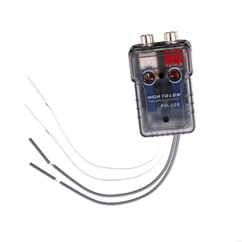 Auto Verstelbare Lijn Controle Uitgang Impedantie Converter Draad Hoog naar Laag Niveau Stereo RCA Adapter Versterker Audio Stereo