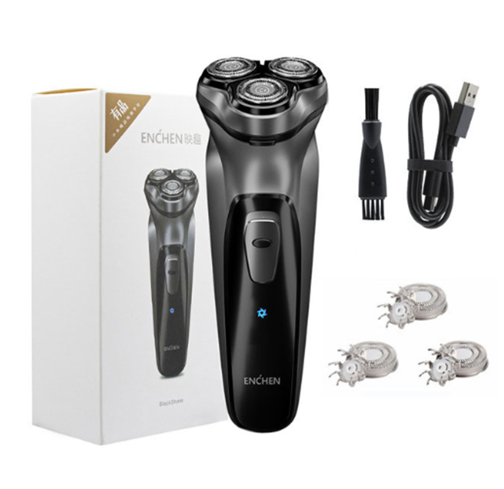 Original xiaomi elektro-gesichtsrasierer enchen blackstone 3d elektrorasierer, waschbarer, per usb wiederaufladbarer rasierer für männer: Rasierer mit kopf