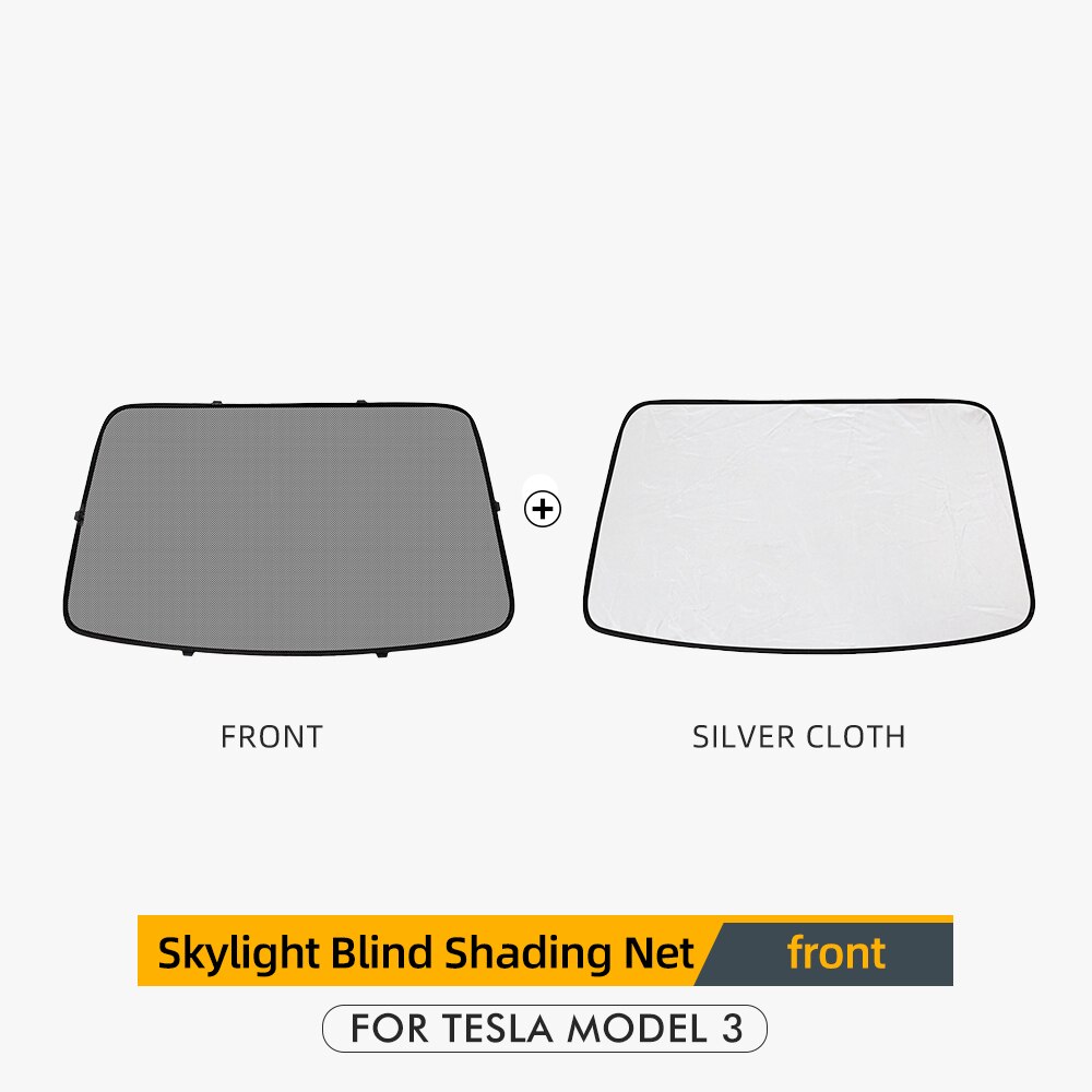Haloperformance modell 3 bil solskjerm bak for tesla modell 3 tilbehør tak takvinduer tesla modell tre: Foran 1