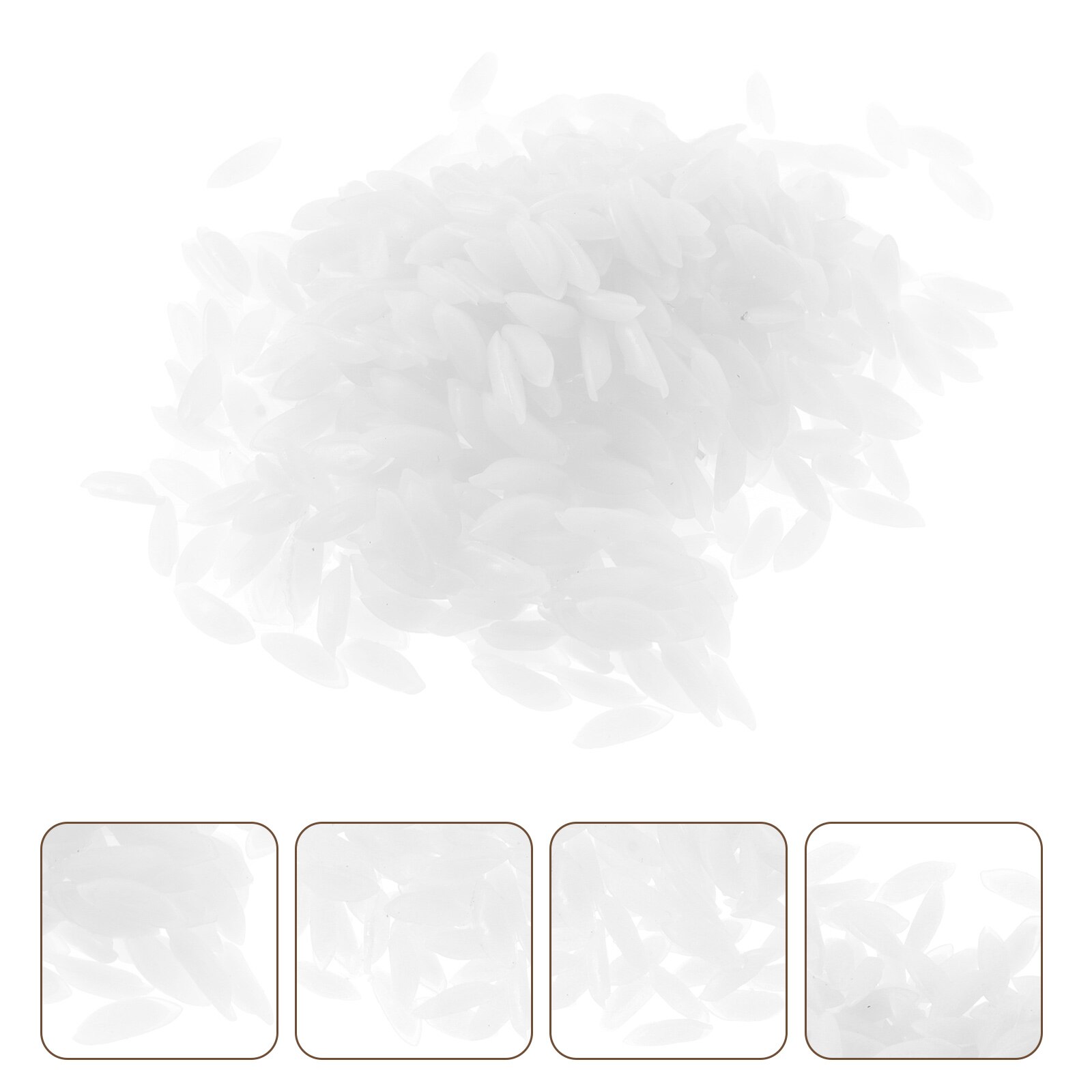 3 Packs of Artificial White Rice Simulated Rice Models Lifelike Rice Props