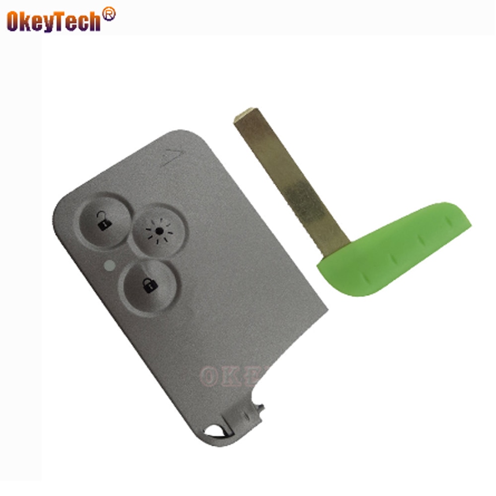OkeyTech Vervanging 3 Button Remote Key Card Case Shell Fob Cover & Insert Kleine Sleutel Blade Smart Card voor Renault laguna Espace