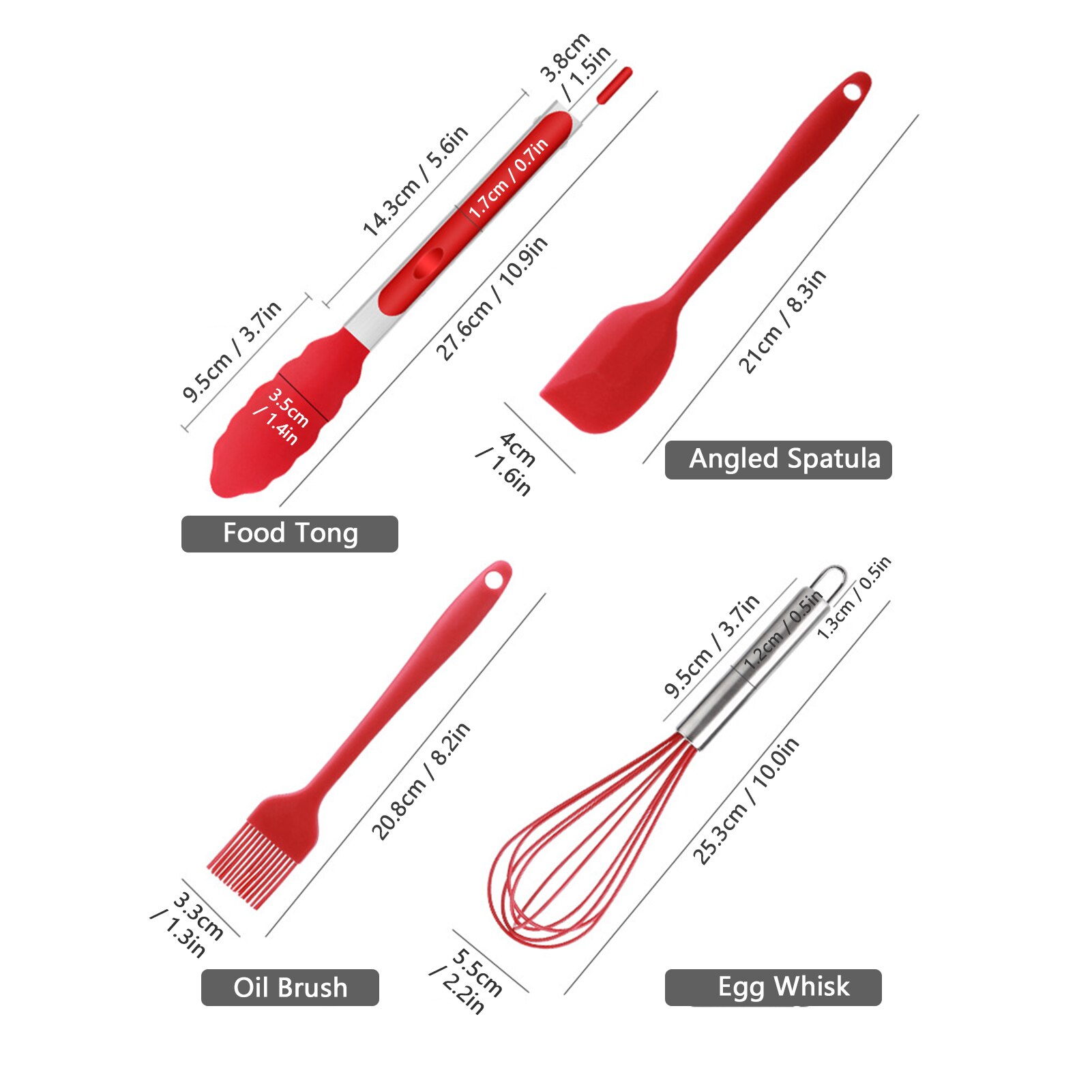 4 PCS Silicone Cookware Set Nonstick Heat Resistant Kitchen Cooking Baking Tools Kit Utensils For Cooking Kitchen Accessory