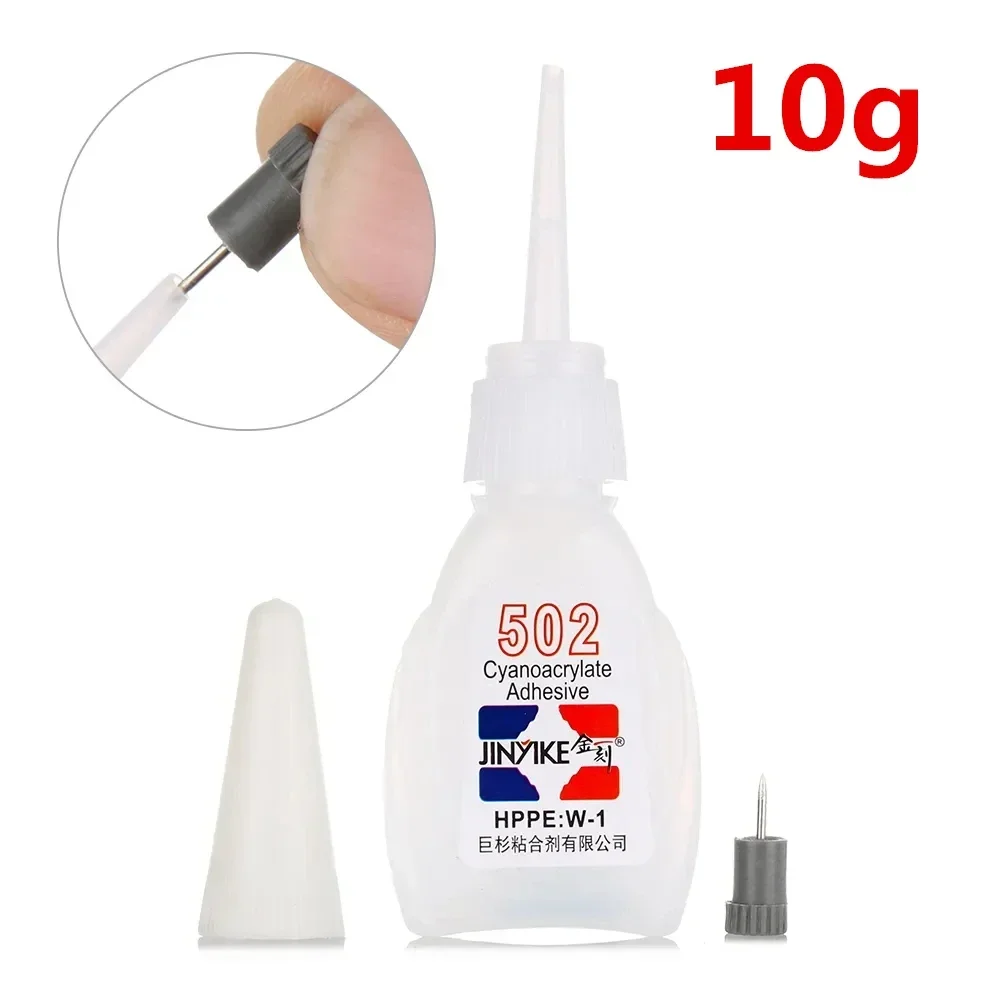 502 Superkleber, sofort trocknender Cyanacrylat-Klebstoff, Leder, Gummi, Holz, Metall, starke Bindung, flüssiges Klebewerkzeug, 10 g: Black