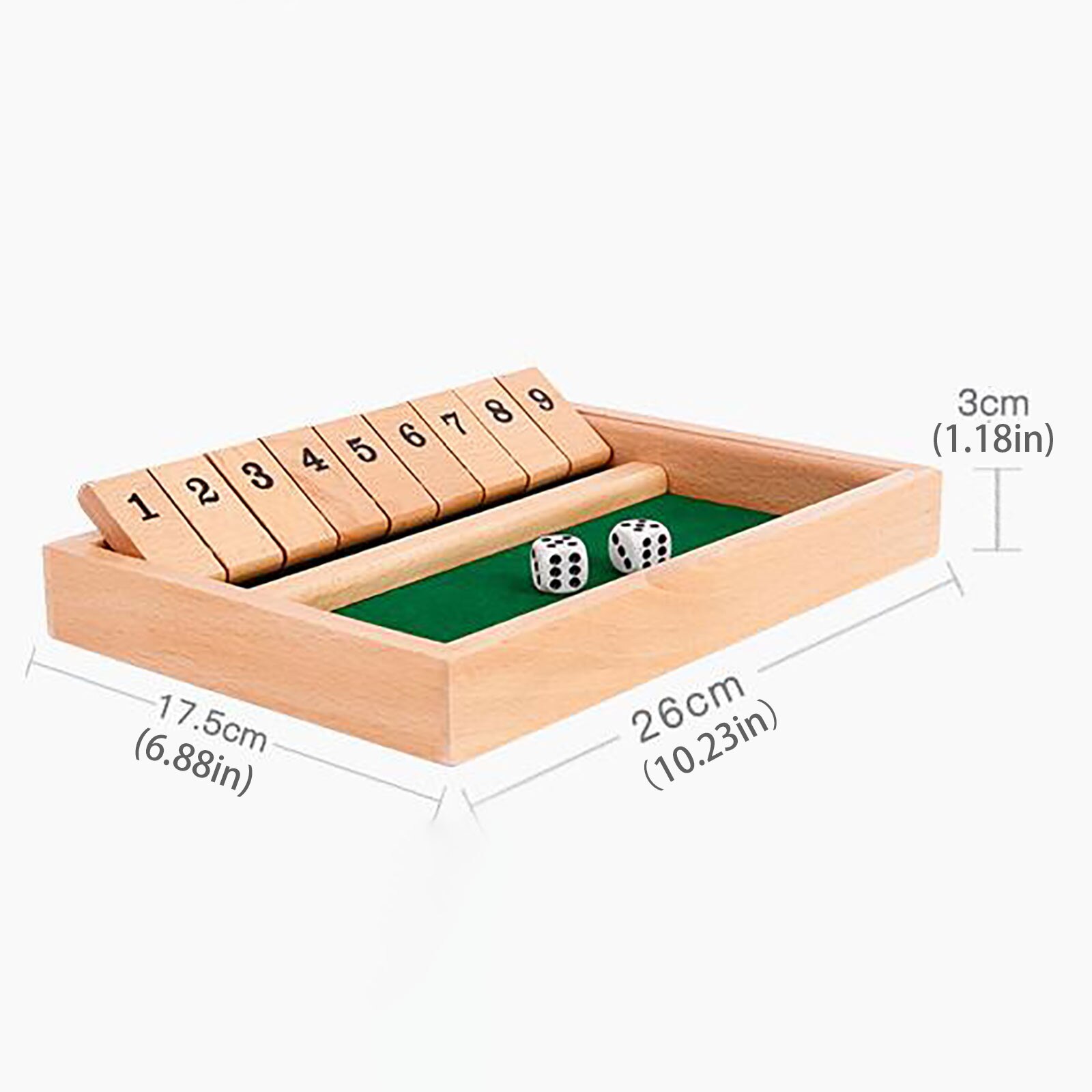 4 Sided 10 Numbers Shut The Box Board Game Wooden Mathematic Traditional Pub Board Dice Game Family Travel Fun Game Set ship