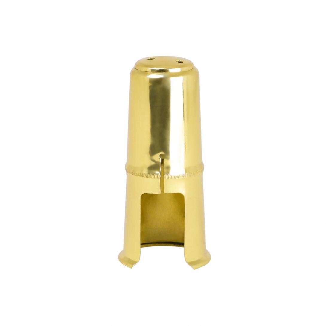 Saxophone Mouthpiece Cap & Ligature Set - Tenor & Alto - Brass Gold Plated Protective Replacement Cap