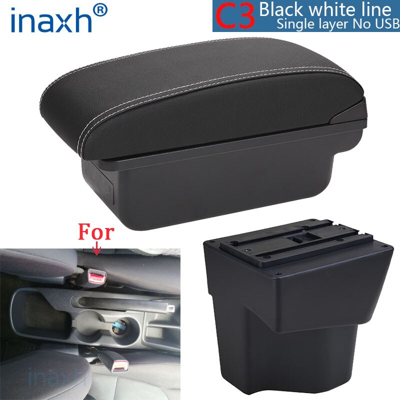 per bracciolo KIA Rio 5 Rio 2014 2013 2012 2015 2016 2017 2018 2019 parti scatola bracciolo auto scatola portaoggetti accessori auto interni: C3 nero bianca NOUSB