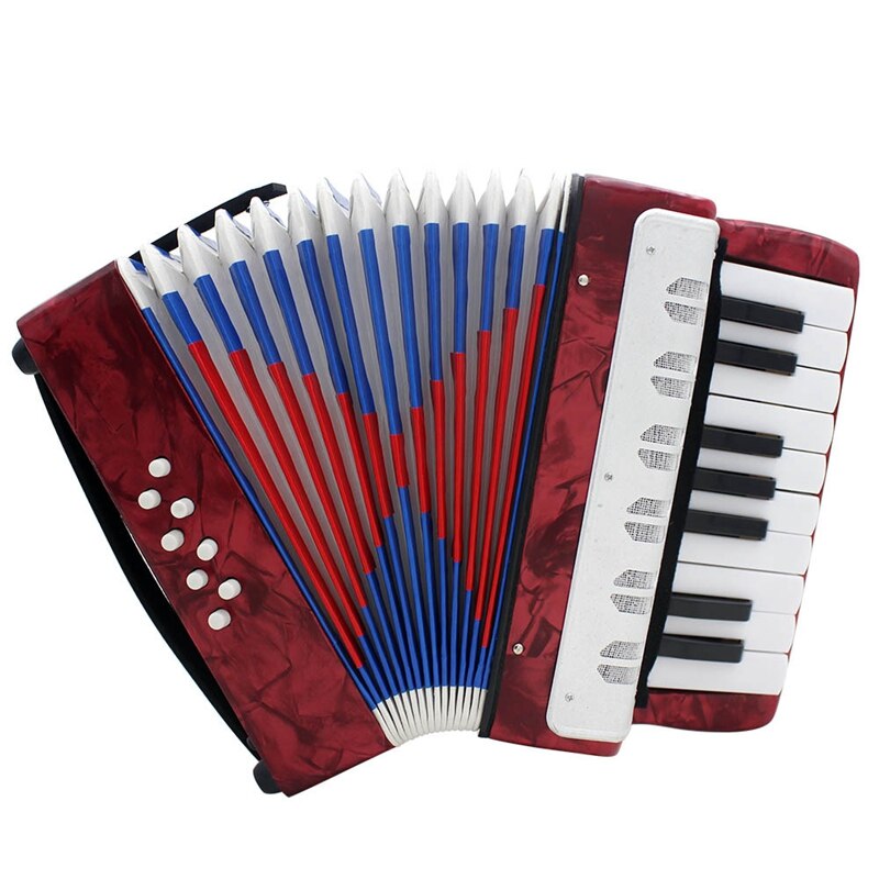 17 nøgle mini harmonika pædagogisk musikinstrument til begge børn voksen rød