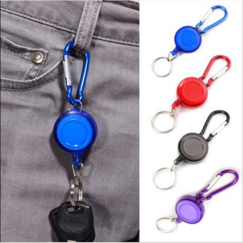 Mulitifunctionele Badge Reel Intrekbare Sleutelhanger Recoil Yoyo Skipas Id Kaarthouder Sleutelring Stalen Koord B117