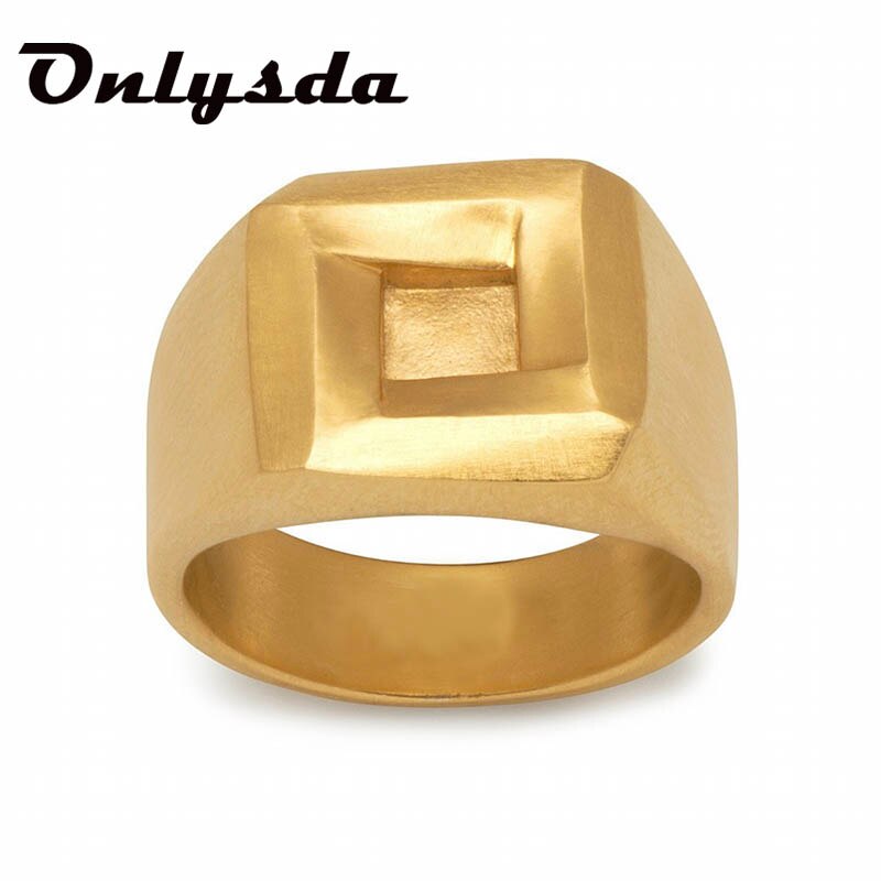 Onlysda ruostumaton teräs viking neliö kultasormus vintage vasara retro punk korut sormi mies hääkuponki korut osr 186