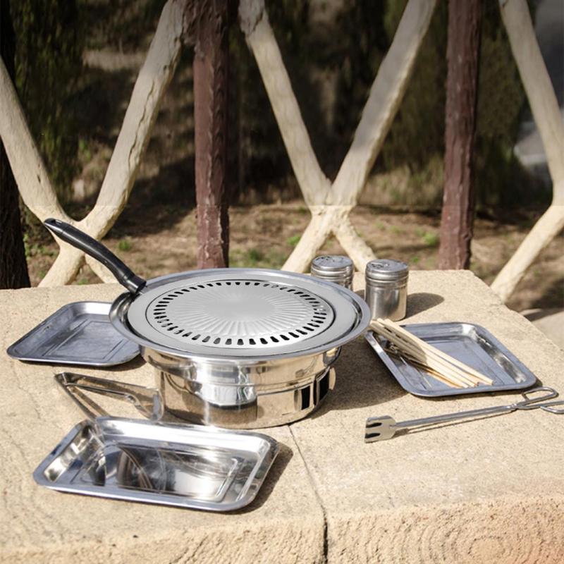 Røykfri grillpanne gass husholdning non-stick gasskomfyr plate elektrisk komfyr stekebrett bbq grill grillverktøy utendørs