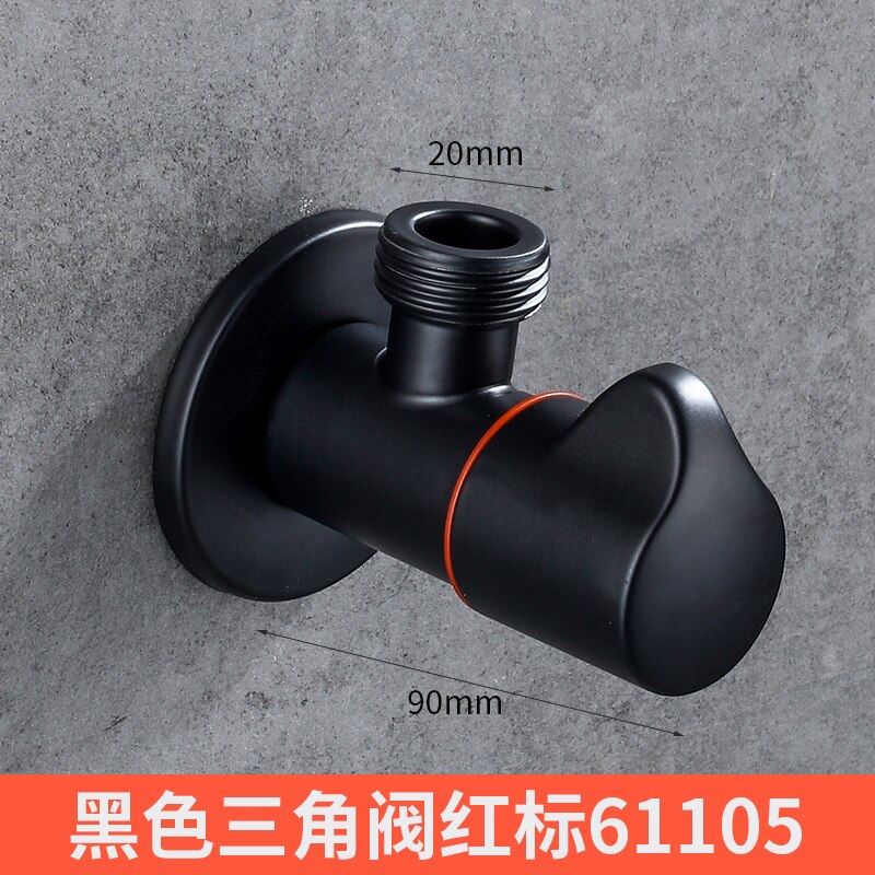 Water Triangle Valve Black Brass Cold Water Triangle Valve G1/2 Thread Angle Valves for Kitchen Bathroom Toilet Heater Sink: AD-06