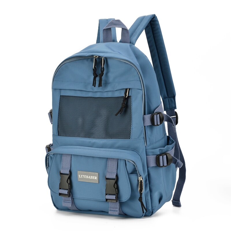 Crossten waterproof nylon women's backpack girls' travel high capacity student bookbag men's black laptop backpack