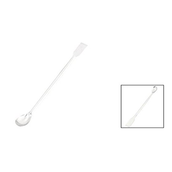 22 cm skje form profil stripe støpt gjenstand dekorasjon sølv lang rustfritt stål laboratorium dobbelt ende reagens spatel stucc