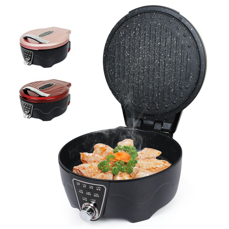 Household electric baking pan double-sided heating to deepen the electric baking pan electric frying pan to deepen the