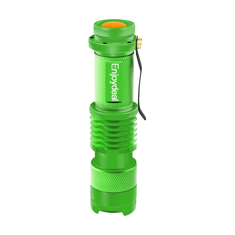 Mini LED Flashlight 2000LM Q5 LED Flashlight Torch AA Adjustable Zoom Focus Torch Lamp linterna Waterproof For Outdoor 1/3 modes: Green flashlight / 1mode