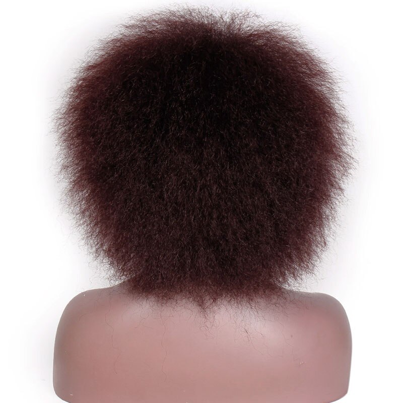 ICH der eine perücke 6 Zoll Kurze Braun Schwarz afro Lockige Perücke Flauschigen Perücken Synthetische Haar für Schwarz/Weiß frauen Natürlich Aussehende: 99J