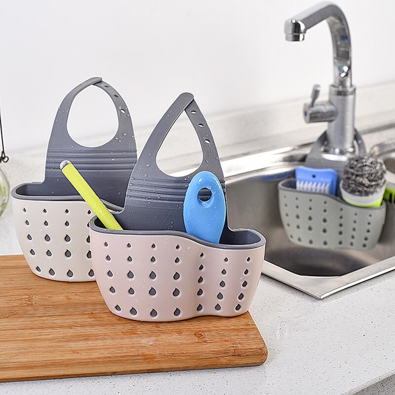 Sink Shelf Soap Sponge Drain Rack Bathroom Holder Kitchen Storage Suction Cup Kitchen Organizer Sink Kitchen Accessories