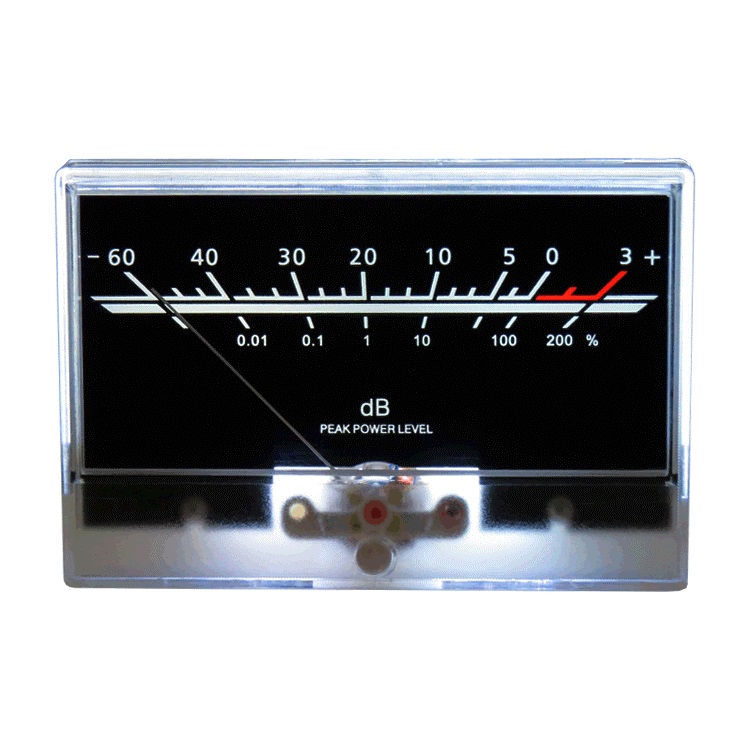 Black VU Meter 50*100 White LED Backlight Level Meter Vu Meter Rear Power Amplifier VU Header