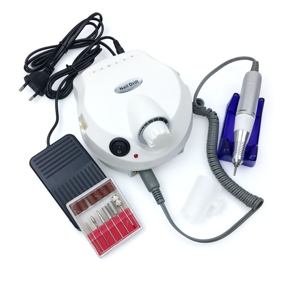 Professionelle Nagel Bohrer Maschine 20000/35000RPM Mühle Cutter setzt Schleifen Bande Für Manikübetreffend Pedikübetreffend Bausatz Elektrische Nagel Datei werkzeug: 35000RPM  Weiß