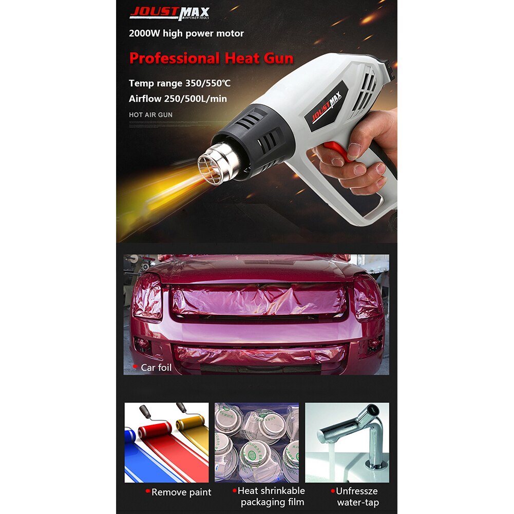 2000W Electric Air Heat Tool Dual Temperature-controlled Industrial Building Hair Dryer Temperature Heat Gun