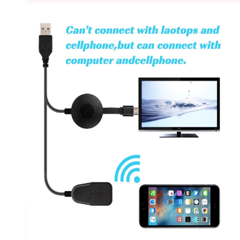 Wireless Display Dongle, wifi Draagbare Display Ontvanger 1080P Hdmi Miracast Dongle Voor Ios Iphone Ipad/Mac/Android Smartphones/Wi