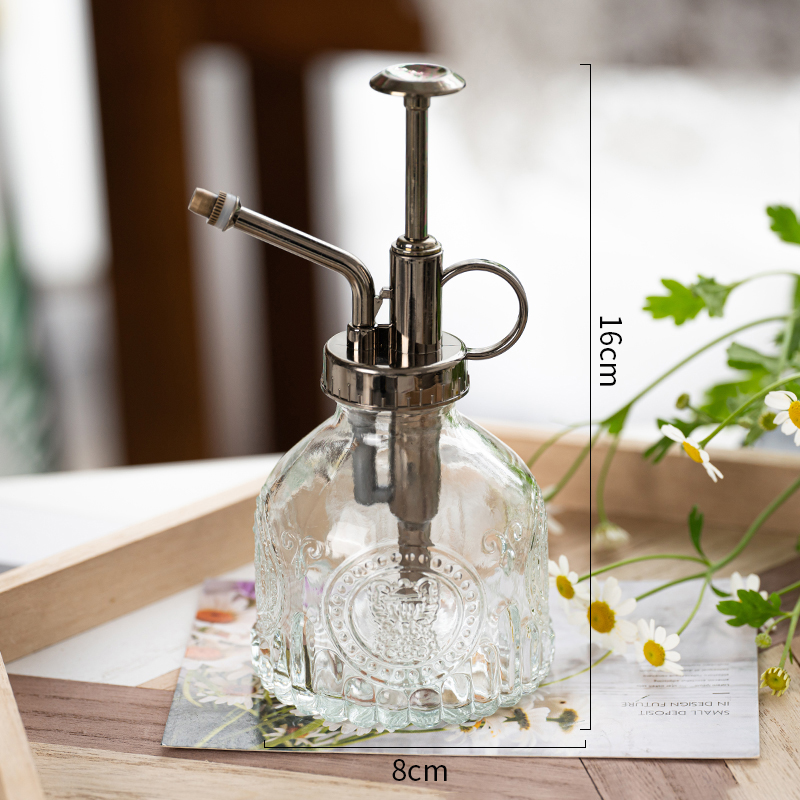 Glas præget lufttryk havearbejde lille vandkande desinfektion vanding flaske husholdnings glas sprayflaske: B2-1 stk