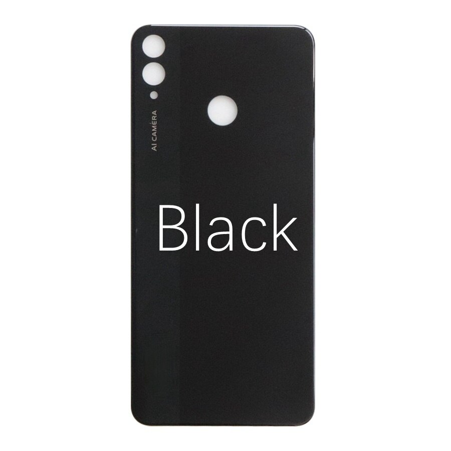 For Huawei Honor 8X Battery Cover Back Glass Panel Rear Housing Door+Camera Lens Replacement For Honor View 10 Lite VIEW10 Lite: Black No Lens