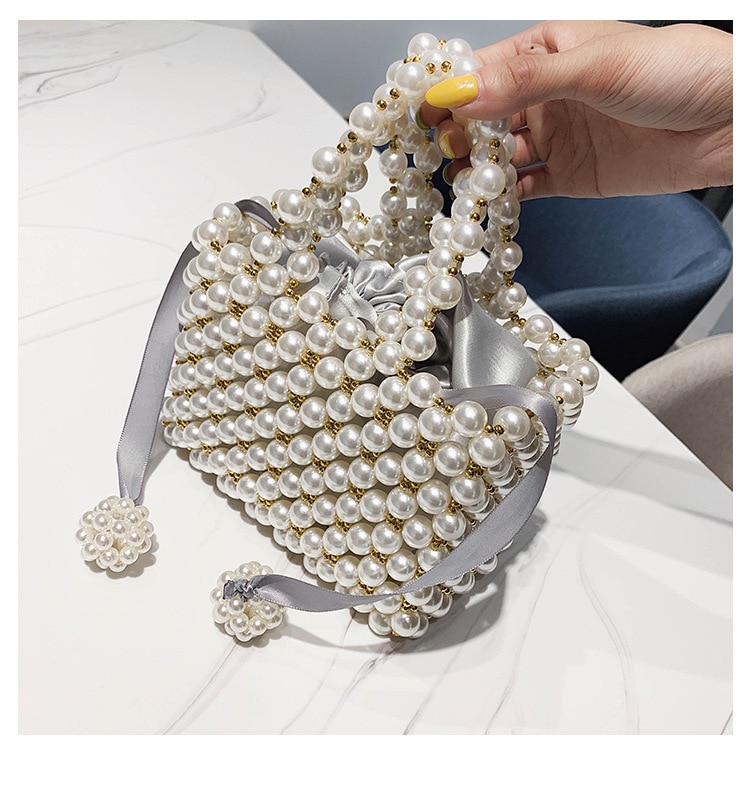 Sac perle sac à bandoulière femme sac tissé filet rouge ins été rétro niche fait main perlée sauvage sac à main
