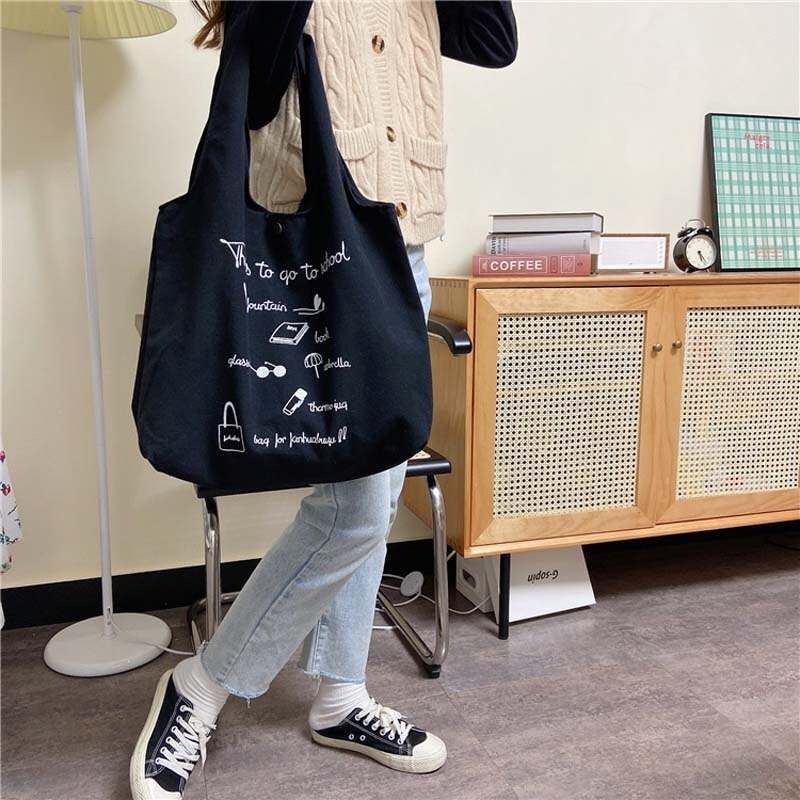 Sac de Shopping en toile solide réutilisable pour femmes, fourre-tout supplémentaire, sac d'épicerie , sac à bandoulière pour filles
