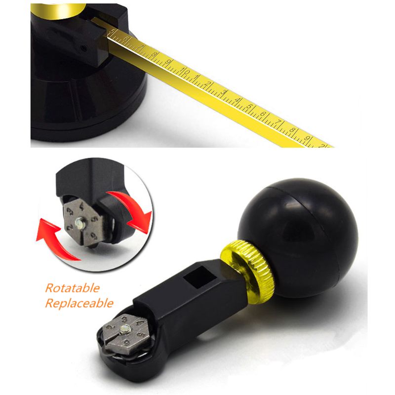 6 Wheels Construction Tool Durable Circular Compass with Scale Knob Window Adjustable Suction Cup Glass Cutter Scribe C7AC