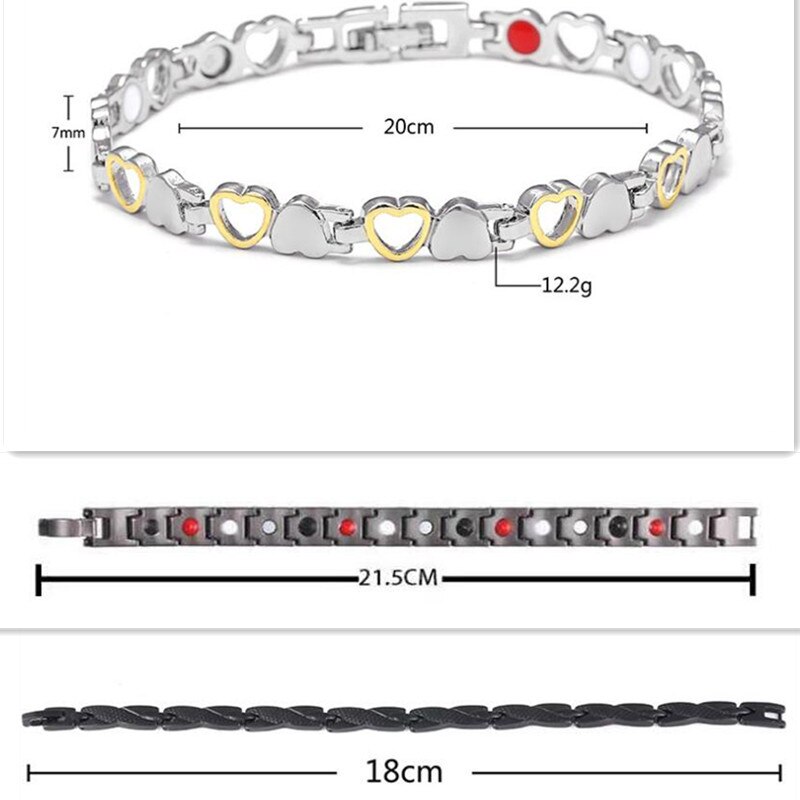 4 in 1 mænd kvinder sundhed energi armbånd armbånd til gigt snoet sundt magnetisk armbånd til kvinder power therapy magneter