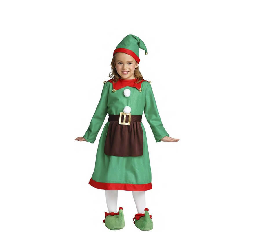 Disfraz de Elfa con delantal para niña y bebé - Navidad - Hadas, Duendes, Elfos y Ninfas - Disfraces infantiles