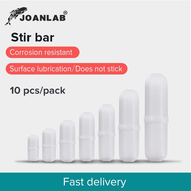 JOANLAB Magnetic Stirrer Bar Size 15mm 20mm 25mm 28mm 30mm 35mm 40mm PTFE Magnetic Stirrer Mixer Stir Bars 10 pcs Lab Supplies