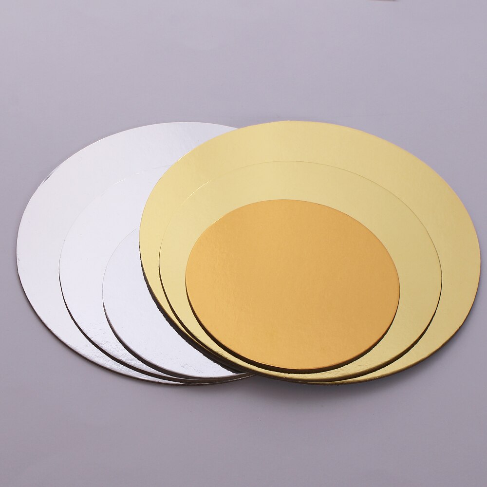 ARAMOX plateau à gâteaux 100 PCS Mousse Cake Boards Or Papier Cupcake Dessert Affiche Plateau