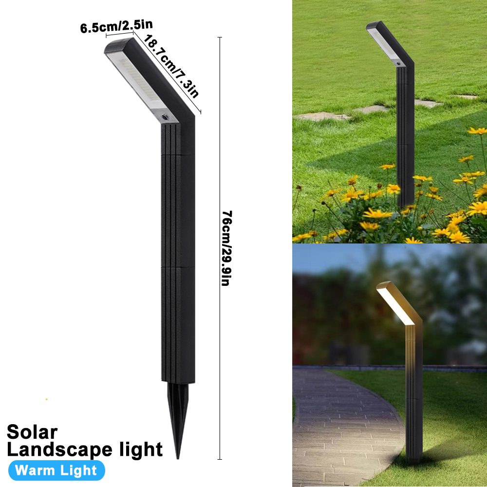 Solar Lawn Lamp Outdoor Powered Pathway Lights Waterproof Bright Walkway Landscape Lamp Path Driveway Lawn Garden Warm White: Orange / 6-10W