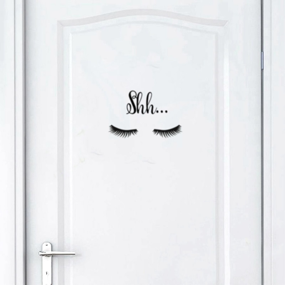 Adesivo de parede removível para cílios, 2 peças, faça você mesmo, estampa de cílios, para meninas, quarto, porta, sofá, decoração de casa, arte, decalque mural