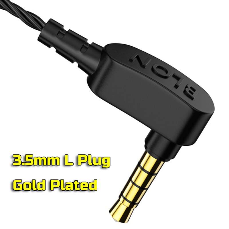 Blon BL-03 Hifi Eearphones 10Mm Carbon Nanobuis Diafragma Dd Driver 32Ω 3.5Mm Plug Chifi Oordopjes W/Afneembare kabels, BL03
